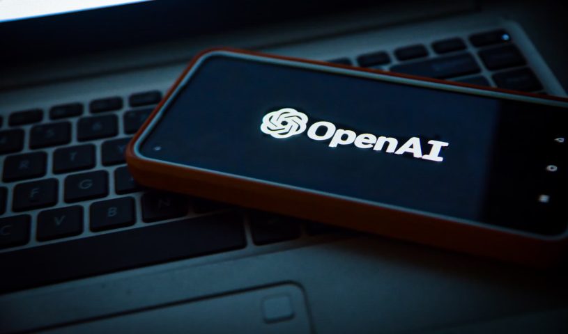 OpenAI logo on a phone
